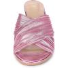 imageAllegra K Womens Crisscross Strap Slip on Block Heel Slide SandalsHot Pink