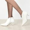 imageAllegra K Womens Cutout Pointy Toe Stiletto Heels Boots Ankle BootiesWhite
