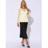imageAllegra K Womens Dressy Top Formal Wedding Guest Long Sleeve Lace Peplum BlouseBeige