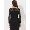imageAllegra K Womens Dressy Top Formal Wedding Guest Long Sleeve Lace Peplum BlouseBlack