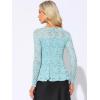 imageAllegra K Womens Dressy Top Formal Wedding Guest Long Sleeve Lace Peplum BlouseBlue