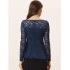 imageAllegra K Womens Dressy Top Formal Wedding Guest Long Sleeve Lace Peplum BlouseDark Blue