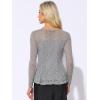 imageAllegra K Womens Dressy Top Formal Wedding Guest Long Sleeve Lace Peplum BlouseGray