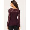 imageAllegra K Womens Dressy Top Formal Wedding Guest Long Sleeve Lace Peplum BlousePurplish Red