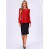 imageAllegra K Womens Dressy Top Formal Wedding Guest Long Sleeve Lace Peplum BlouseRed
