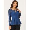 imageAllegra K Womens Dressy Top Formal Wedding Guest Long Sleeve Lace Peplum BlouseRoyal Blue