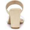 imageAllegra K Womens Dual Clear Strap Block Heels Slides SandalsBeige