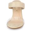 imageAllegra K Womens Dual Clear Strap Block Heels Slides SandalsBeige