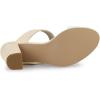 imageAllegra K Womens Dual Clear Strap Block Heels Slides SandalsBeige