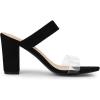 imageAllegra K Womens Dual Clear Strap Block Heels Slides SandalsBlack