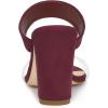 imageAllegra K Womens Dual Clear Strap Block Heels Slides SandalsBurgundy