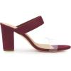 imageAllegra K Womens Dual Clear Strap Block Heels Slides SandalsBurgundy