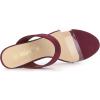 imageAllegra K Womens Dual Clear Strap Block Heels Slides SandalsBurgundy