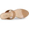 imageAllegra K Womens Dual Clear Strap Block Heels Slides SandalsNude