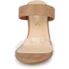 imageAllegra K Womens Dual Clear Strap Block Heels Slides SandalsNude