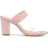 imageAllegra K Womens Dual Clear Strap Block Heels Slides SandalsPink