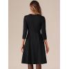 imageAllegra K Womens Elegant 34 Sleeve High Waist Sweetheart Neck ALine Pleated Midi DressBlack