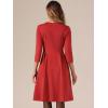 imageAllegra K Womens Elegant 34 Sleeve High Waist Sweetheart Neck ALine Pleated Midi DressRed