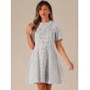 imageAllegra K Womens Elegant Short Sleeve Aline Dresses Plaid Tweed DressApricot