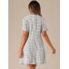 imageAllegra K Womens Elegant Short Sleeve Aline Dresses Plaid Tweed DressApricot