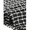 imageAllegra K Womens Elegant Short Sleeve Aline Dresses Plaid Tweed DressBlack and White