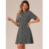 imageAllegra K Womens Elegant Short Sleeve Aline Dresses Plaid Tweed DressBlack and White