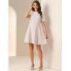 imageAllegra K Womens Elegant Short Sleeve Aline Dresses Plaid Tweed DressPink