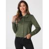 imageAllegra K Womens Faux Suede Jacket Button Down Collar Cropped Biker Motorcycle Jacket Fall Winter CoatArmy Green