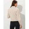 imageAllegra K Womens Faux Suede Jacket Button Down Collar Cropped Biker Motorcycle Jacket Fall Winter CoatBeige