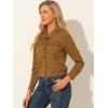 imageAllegra K Womens Faux Suede Jacket Button Down Collar Cropped Biker Motorcycle Jacket Fall Winter CoatBrown