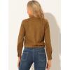 imageAllegra K Womens Faux Suede Jacket Button Down Collar Cropped Biker Motorcycle Jacket Fall Winter CoatBrown