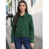 imageAllegra K Womens Faux Suede Jacket Button Down Collar Cropped Biker Motorcycle Jacket Fall Winter CoatGreen