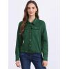 imageAllegra K Womens Faux Suede Jacket Button Down Collar Cropped Biker Motorcycle Jacket Fall Winter CoatGreen