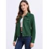 imageAllegra K Womens Faux Suede Jacket Button Down Collar Cropped Biker Motorcycle Jacket Fall Winter CoatGreen