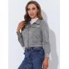 imageAllegra K Womens Faux Suede Jacket Button Down Collar Cropped Biker Motorcycle Jacket Fall Winter CoatGrey