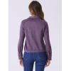 imageAllegra K Womens Faux Suede Jacket Button Down Collar Cropped Biker Motorcycle Jacket Fall Winter CoatPurple