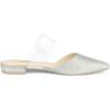 imageAllegra K Womens Glitter Clear Strap Flat MulesSilver