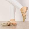imageAllegra K Womens Glitter Pointed Toe Flat MulesGold