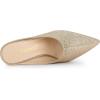 imageAllegra K Womens Glitter Pointed Toe Slip on Chunky Heels Slide MulesGold