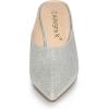 imageAllegra K Womens Glitter Pointed Toe Slip on Chunky Heels Slide MulesSilver