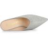 imageAllegra K Womens Glitter Pointed Toe Slip on Chunky Heels Slide MulesSilver