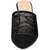 imageAllegra K Womens Lace Heels Sandals Mesh Floral Embroidered Stiletto Heels Slide MulesBlack