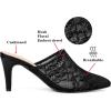 imageAllegra K Womens Lace Heels Sandals Mesh Floral Embroidered Stiletto Heels Slide MulesBlack
