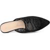 imageAllegra K Womens Lace Heels Sandals Mesh Floral Embroidered Stiletto Heels Slide MulesBlack