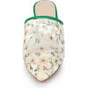 imageAllegra K Womens Lace Heels Sandals Mesh Floral Embroidered Stiletto Heels Slide MulesWhite Green