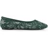 imageAllegra K Womens Lace Mesh Floral Round Toe Slip on Breathable Ballet FlatsOlive Green