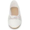 imageAllegra K Womens Lace Mesh Floral Round Toe Slip on Breathable Ballet FlatsWhite