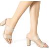 imageAllegra K Womens Opened Toe Block Heeled Slide SandalsBeige