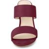 imageAllegra K Womens Opened Toe Block Heeled Slide SandalsBurgundy