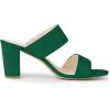 imageAllegra K Womens Opened Toe Block Heeled Slide SandalsGreen